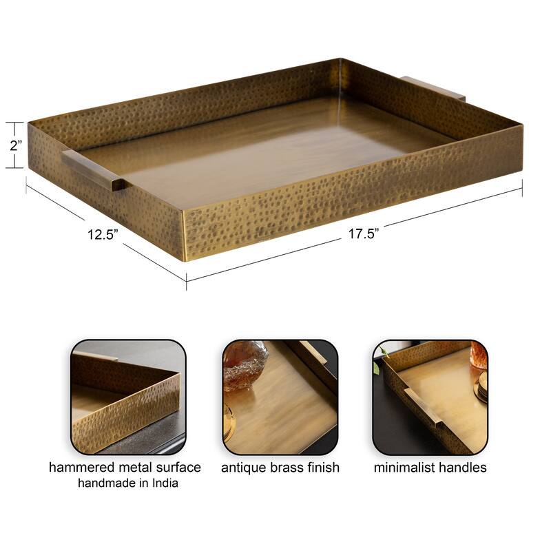 Kate and Laurel Samana Rectangle Metal Tray
