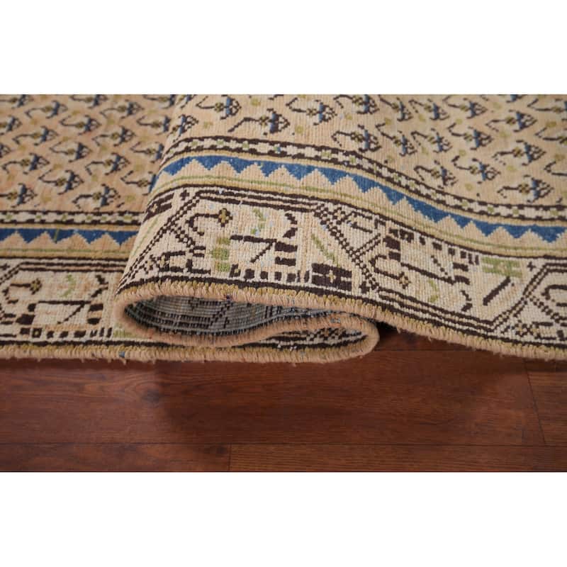 All-Over Boteh Botemir Foyer Rug Hand-Knotted Wool Carpet - 3'9" x 6'3"