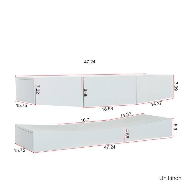 47 Inch Modern Entertainment Center With LED Lights Media Console TV how-to-measure-crt-tv