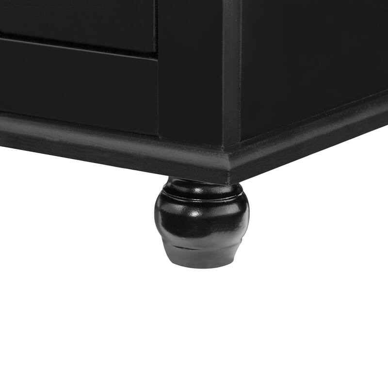 Freestanding Tall Storage Cabinet with 2 Drawers, 2 Doors, Round Legs and Adjustable Shelf for Bathroom Office Kitchen