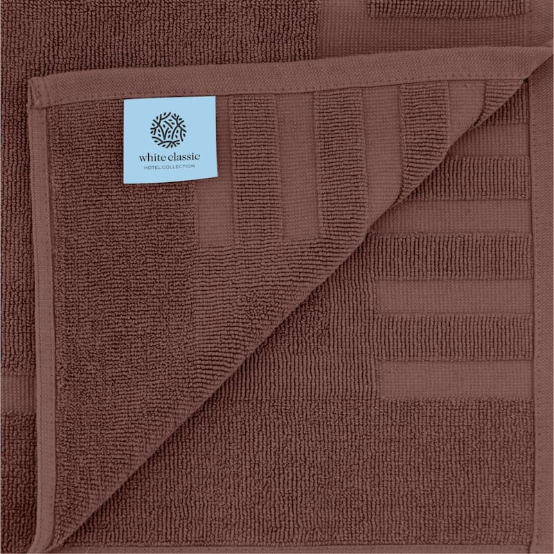 White Classic Luxury Cotton Bath Mat 22x34 Set of 2