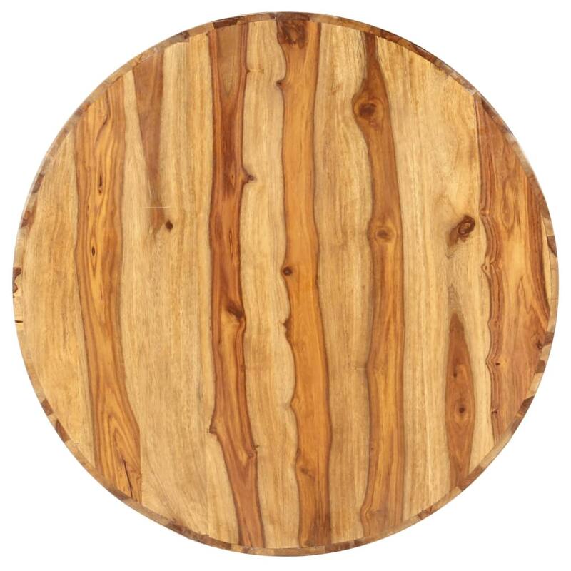 vidaXL Round Coffee Table 25.6"x11.8" Solid Sheesham Wood