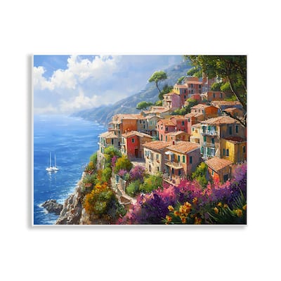 Stupell Coastal Seaside Village View Wall Plaque Art Design By Franklyn Gregory