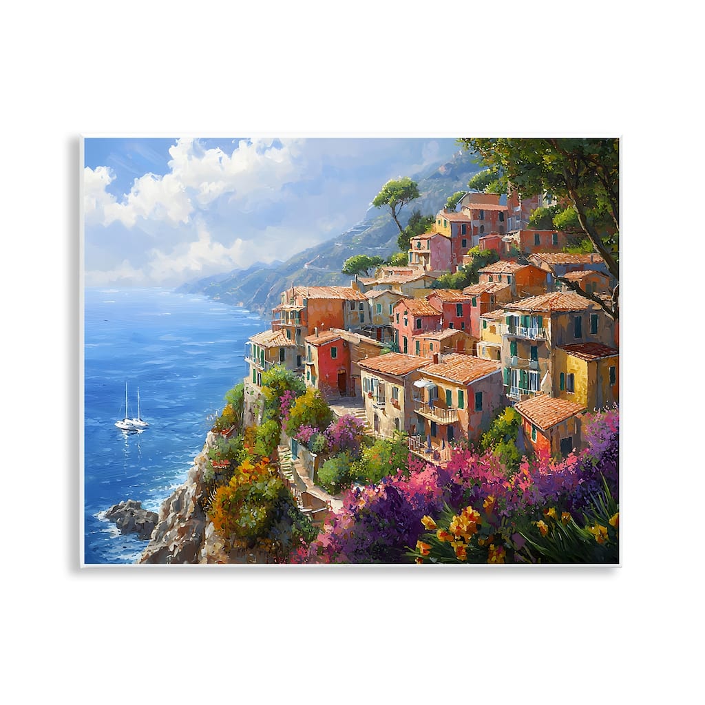 Stupell Coastal Seaside Village View Wall Plaque Art Design By Franklyn Gregory