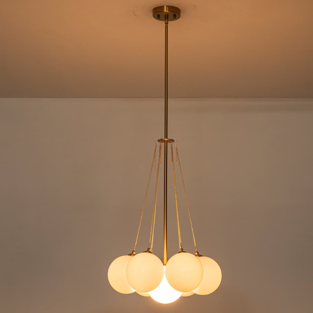 1 - Light Sputnik Glass Bubble Chandelier for Dinning Room - 16.9 in. W x 29.1 in. H