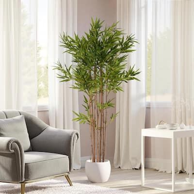 70" Artificial Bamboo Plant with Decorative Pot