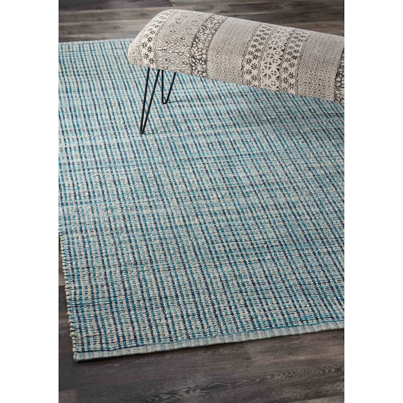 Violet Farmhouse Checkered Hand-Woven Jute Indoor Area Rug by Sevita