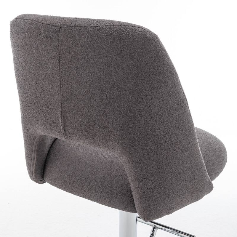 Best Quality Furniture Adjustable Textured Fabric Barstools with Chrome Finish Base (Set of 2)