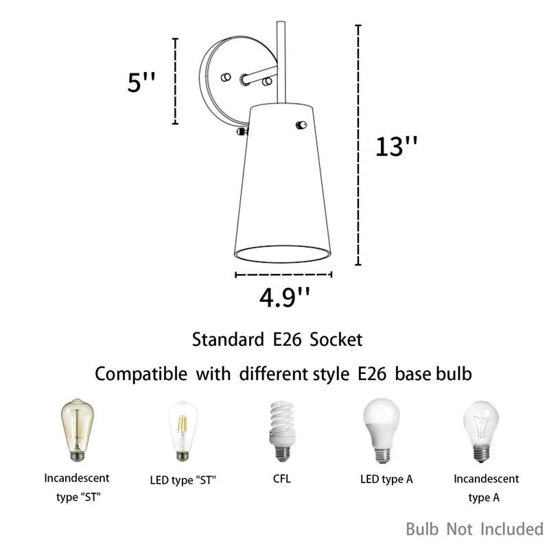 KAWOTI Modern Wall Sconce Set with Clear Shade(Set of 2)