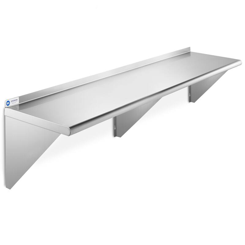 72 x 18in NSF Stainless Steel WallMount Shelf - 18" x 72" - 18" x 72"