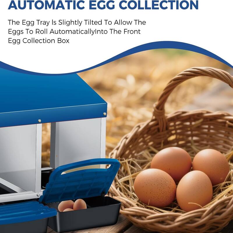 Roll-Away Nesting Boxes for Chickens Coop with Perch