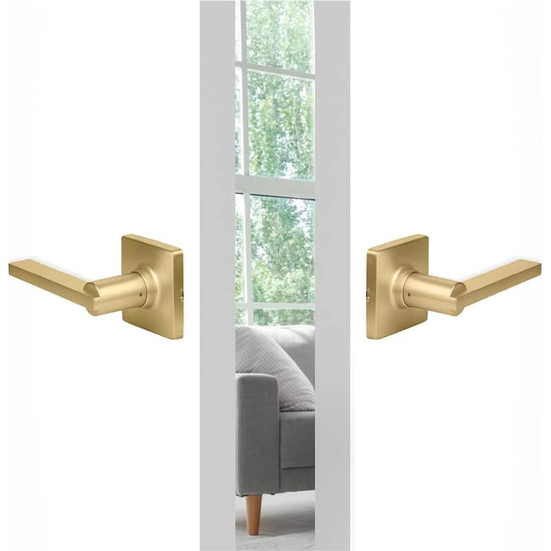 Stylware Maven Square Door Handles Lever | Reversible Handing for Standard Door Sizes | Interior Privacy, Passage & Dummy Use