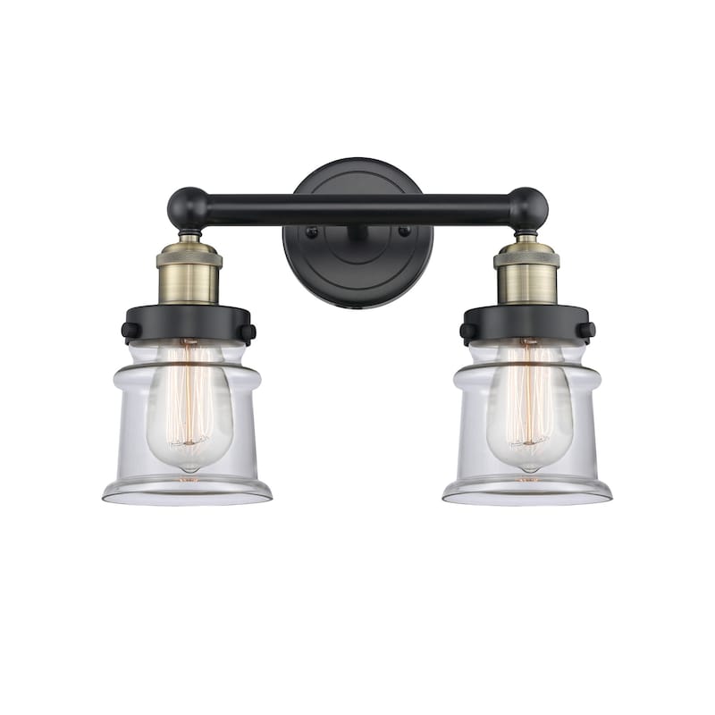 Innovations Lighting 616-2W-11-14 Canton Vanity Canton 2 Light 14" - Black Antique Brass / Clear