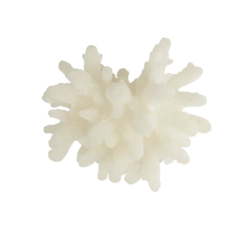 White Polystone Small Textured Coral Decorative Sculpture with Clear Acrylic Base