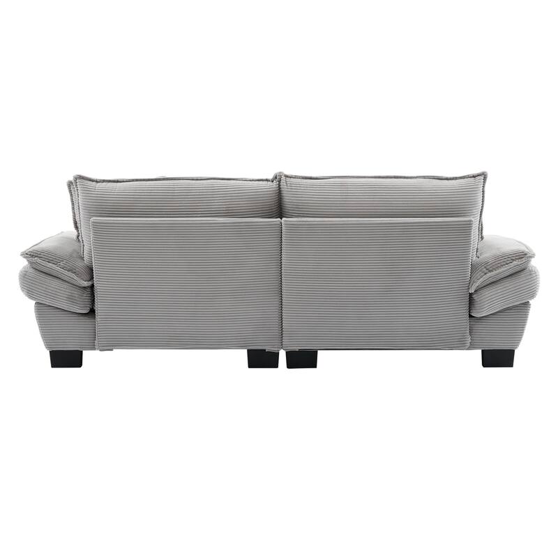 Corduroy Upholstered Loveseat Sofa, 2 Seater Sofa with Pillows, Deep Seat Sectional Sofa with Removable Cushions