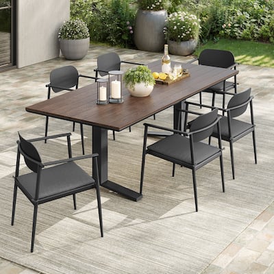 Aeris 7-Piece Outdoor Patio Aluminum Dining Set