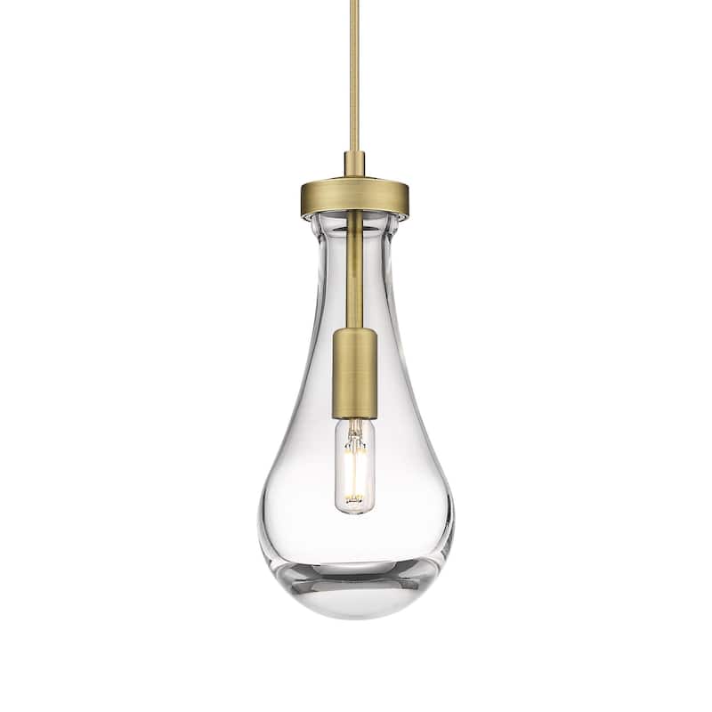 Innovations Lighting 451-1P-12-5 Owego Pendant Owego 5" Wide Mini - Brushed Brass / Clear
