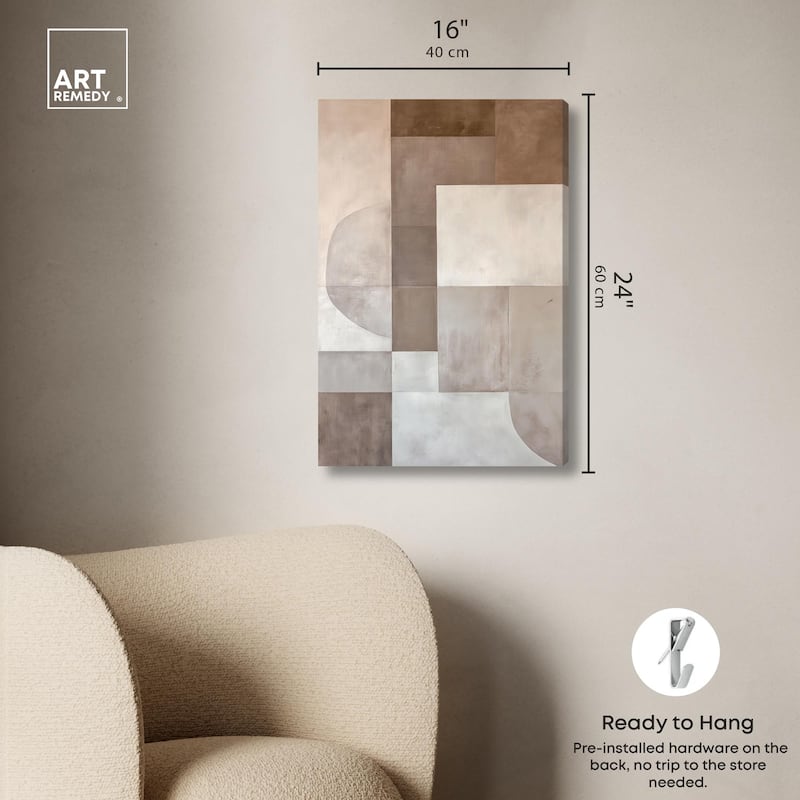Neutral Tone Blocks II Canvas by Art Remedy, Gallery Wrapped