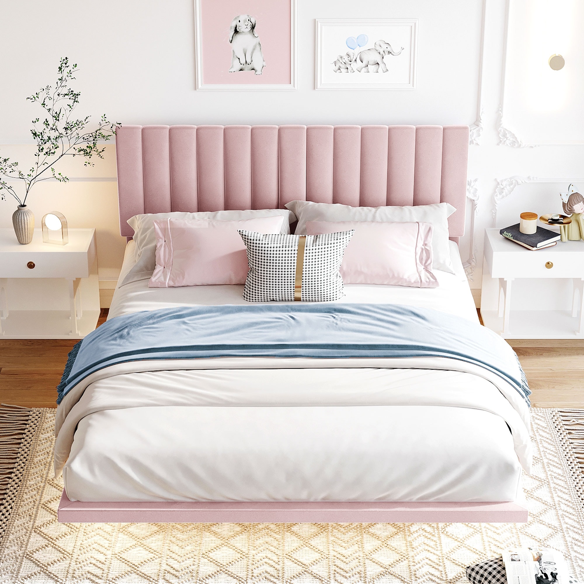 Blush bed cheap frame queen