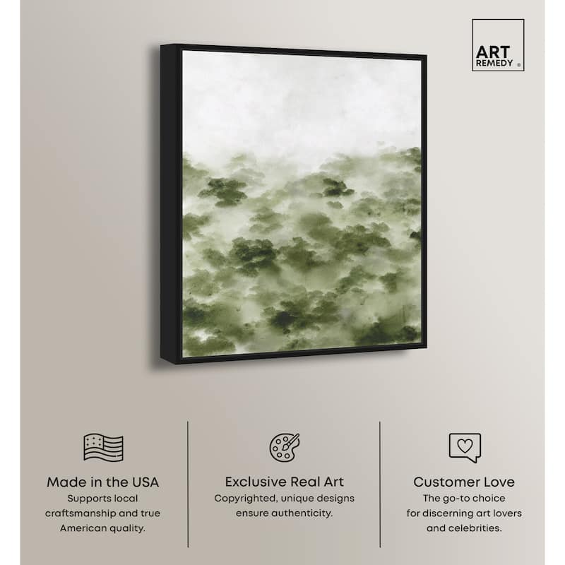 Art Remedy Foggy Rainforest Framed Watercolor Boho Abstracts