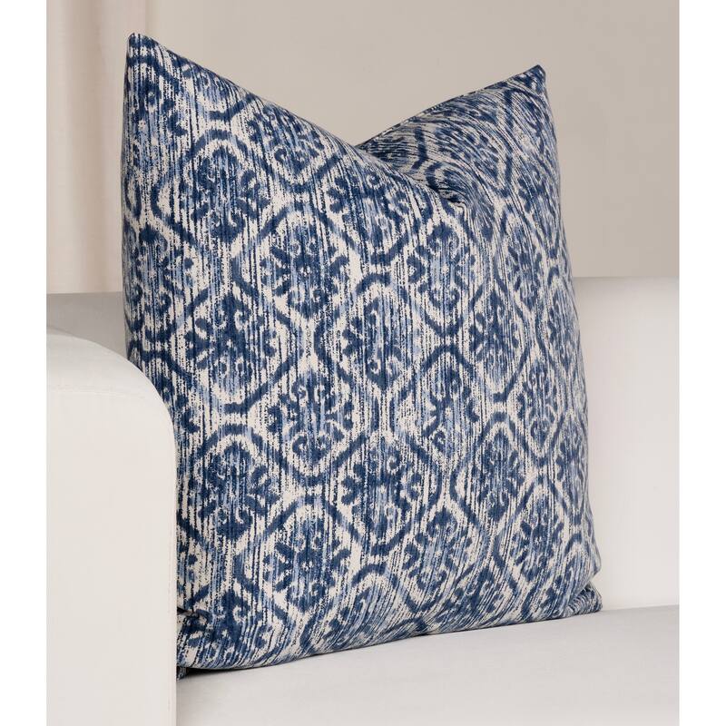Magnolia Toba Denim Washed Cotton Geometirc Accent Pillow