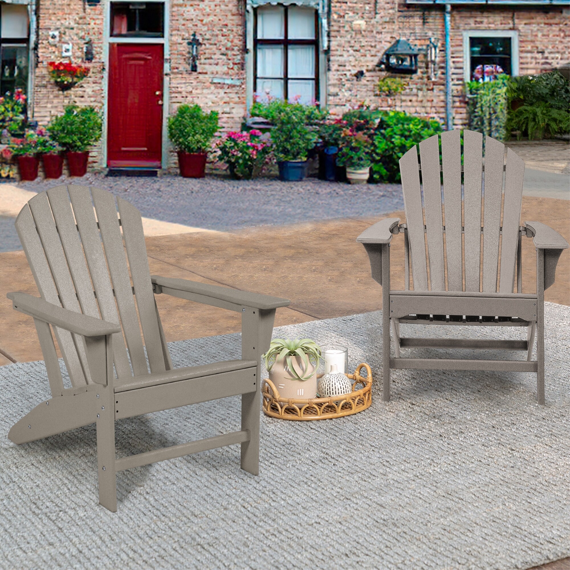 Recycled Plastic Modern Adirondack Chair Outdoor Patio Chair Bed