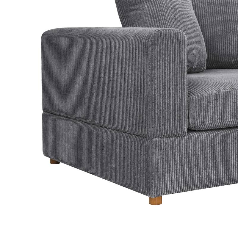 Haven Modular Corduroy Sectional - 6 Piece - 75" D x 116.5" W x 36" H