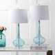 preview thumbnail 3 of 14, Diamante 28.5" Glass Teardrop LED Table Lamp, Pink (Set of 2) by JONATHAN Y