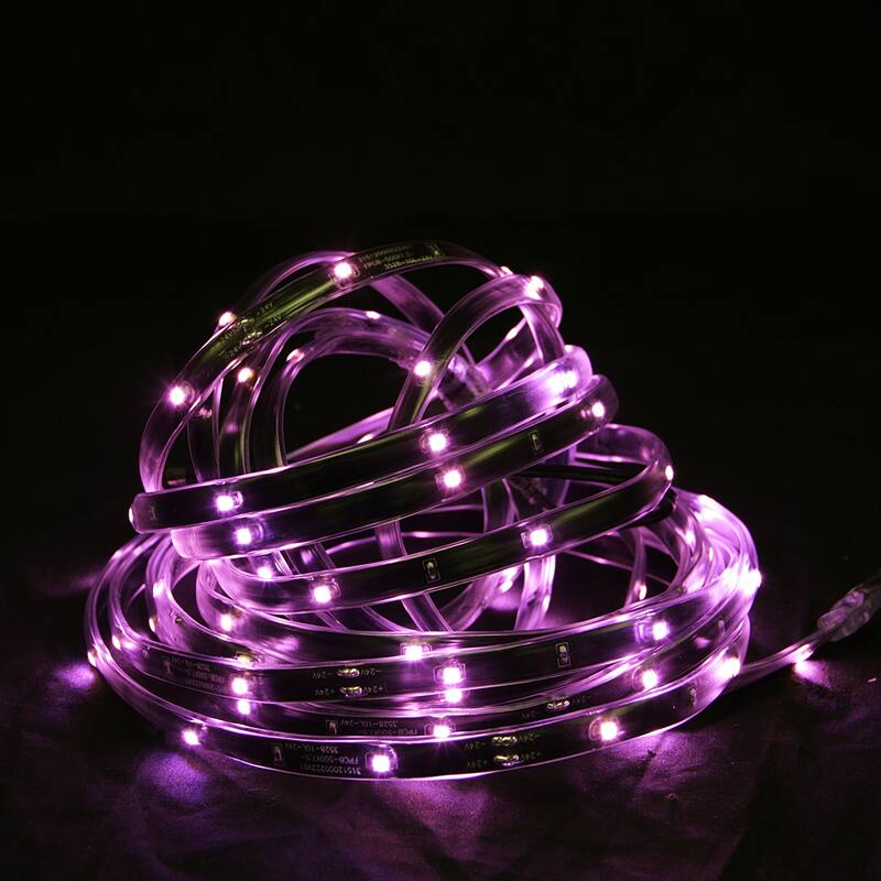 18' LED Outdoor Christmas Linear Tape Lighting - Black Finish - Pink