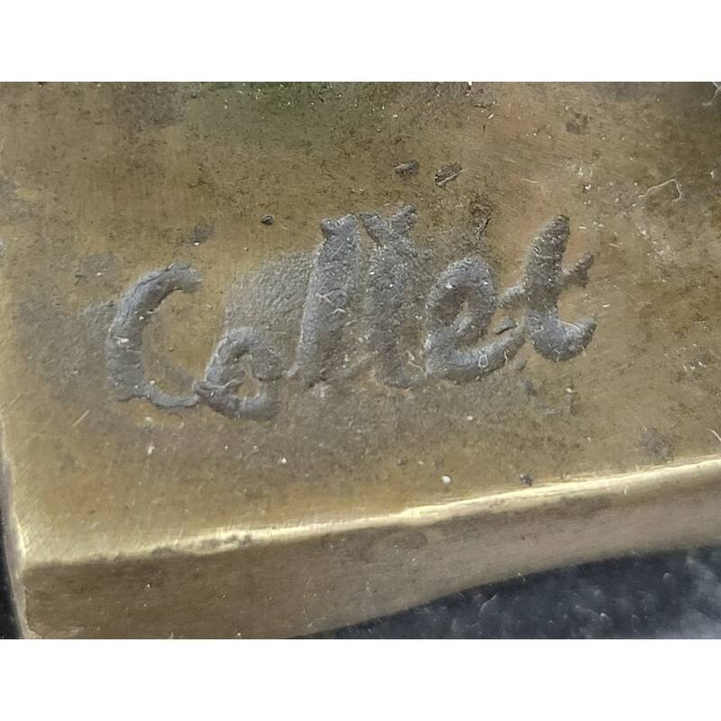 Art Deco Period Girl In Hat Bronze Statue Sculpture Figure 11.5 Inches X 3.5 Inches