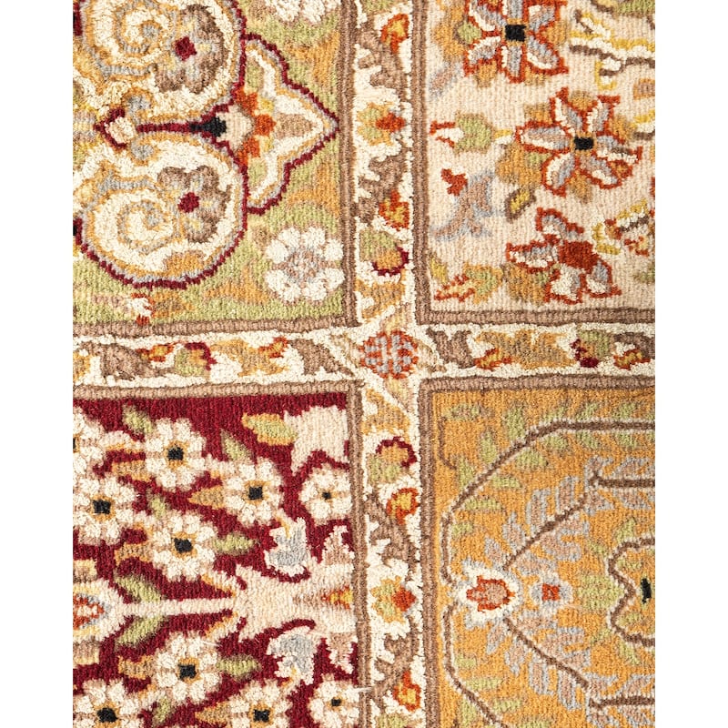 Overton Hand Knotted Wool Contemporary Oriental Black Area Rug - 6' x 9'