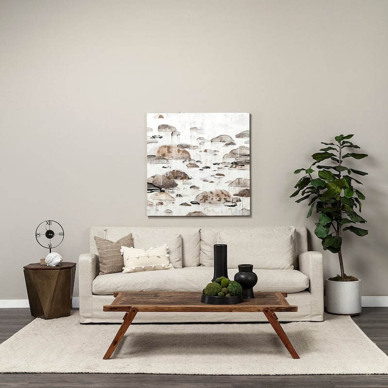 Denly Beige Fabric Slipcover w/ Double Stacked Back Cushions Sofa - 92.5"W x 38.2"D x 34.5"H