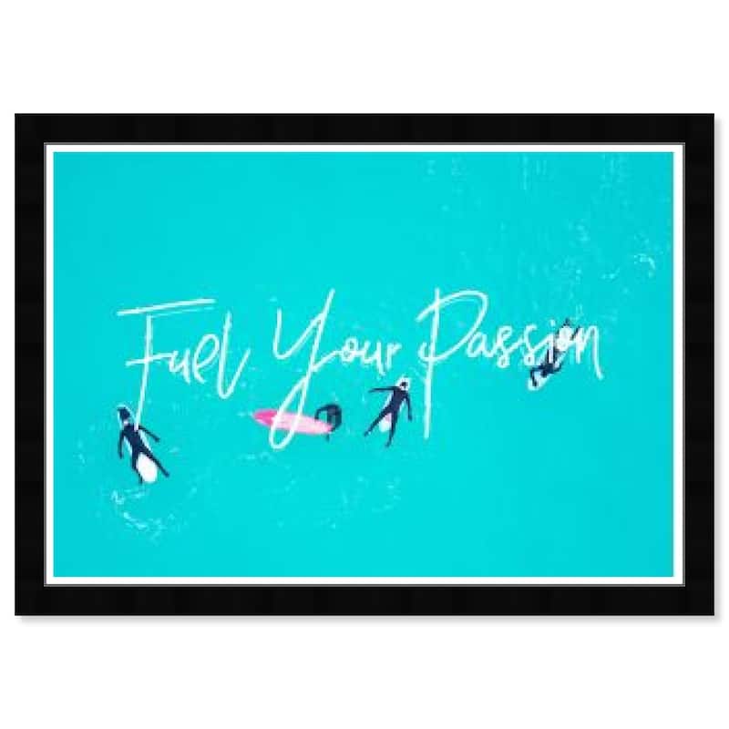 Wynwood Studio Prints Sports and Teams Fuel Your Passion Blue and Turquoise Nautical & Coastal Wall Art Canvas Print