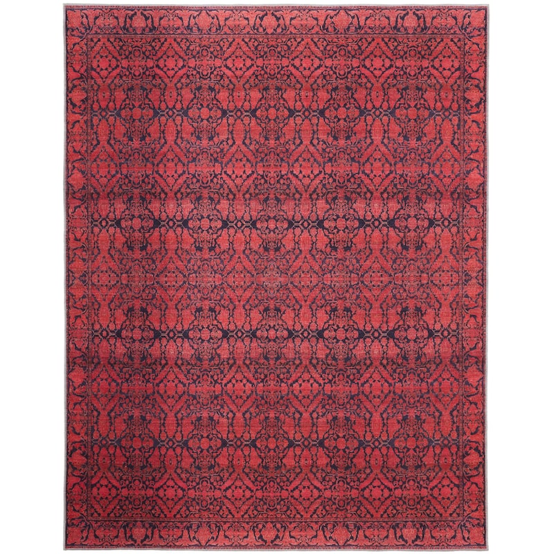 Welch Oriental Pink/Blue Area Rug - 5'-3" x 7'-6"