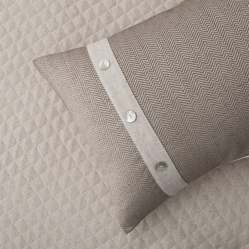HiEnd Accents Fairfield Herringbone Linen Coverlet Set, 4PC