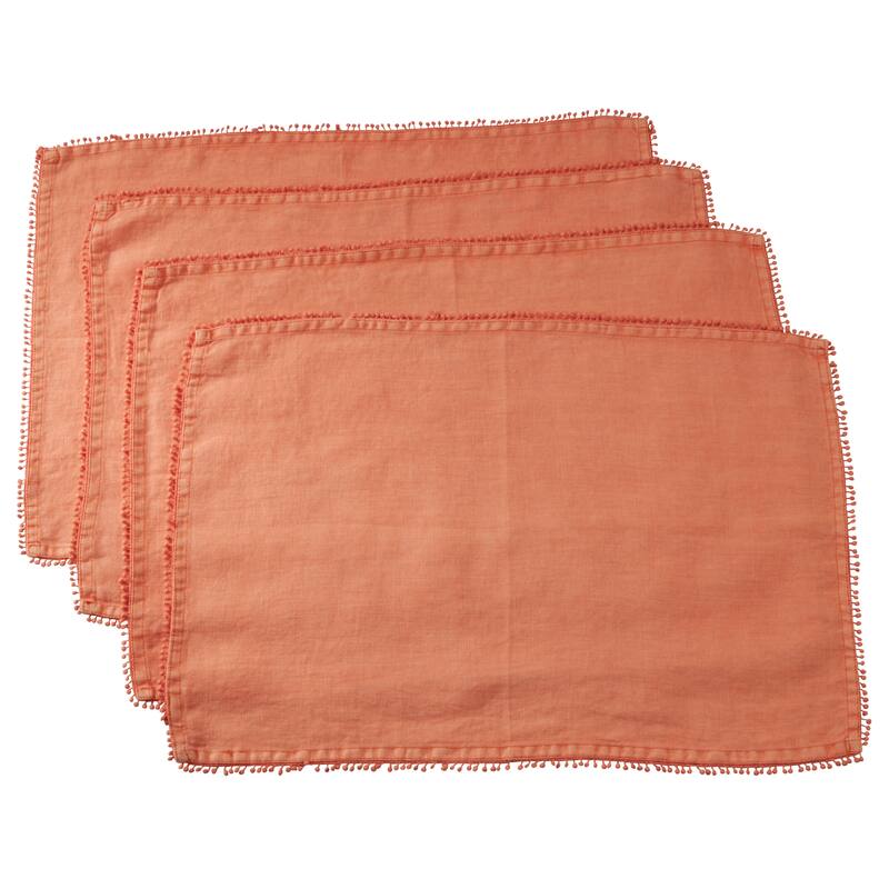 Placemats With Pom Pom Design (Set of 4)