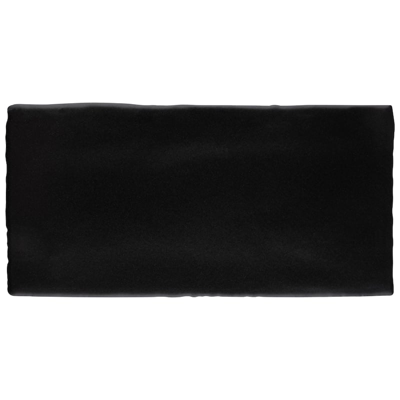 Merola Tile Castillo Matte Black 3" x 6" Ceramic Wall Tile