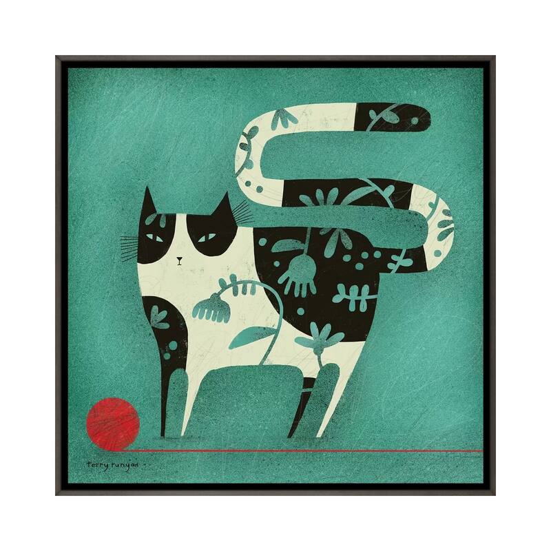 iCanvas "Red Yarn" by Terry Runyan Framed - Charcoal - 12x12