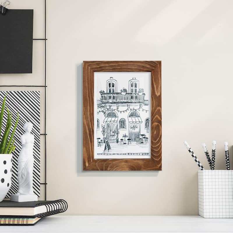 Italian Street Sketch II -Framed Print w/glass-Cherry Red