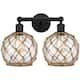Option Matte Black / Clear Glass with Brown Rope