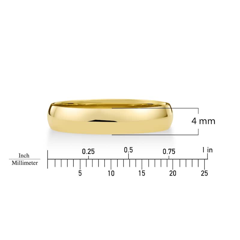 Clover Yellow Gold High-Polish Classic Wedding Band 4-6mm
