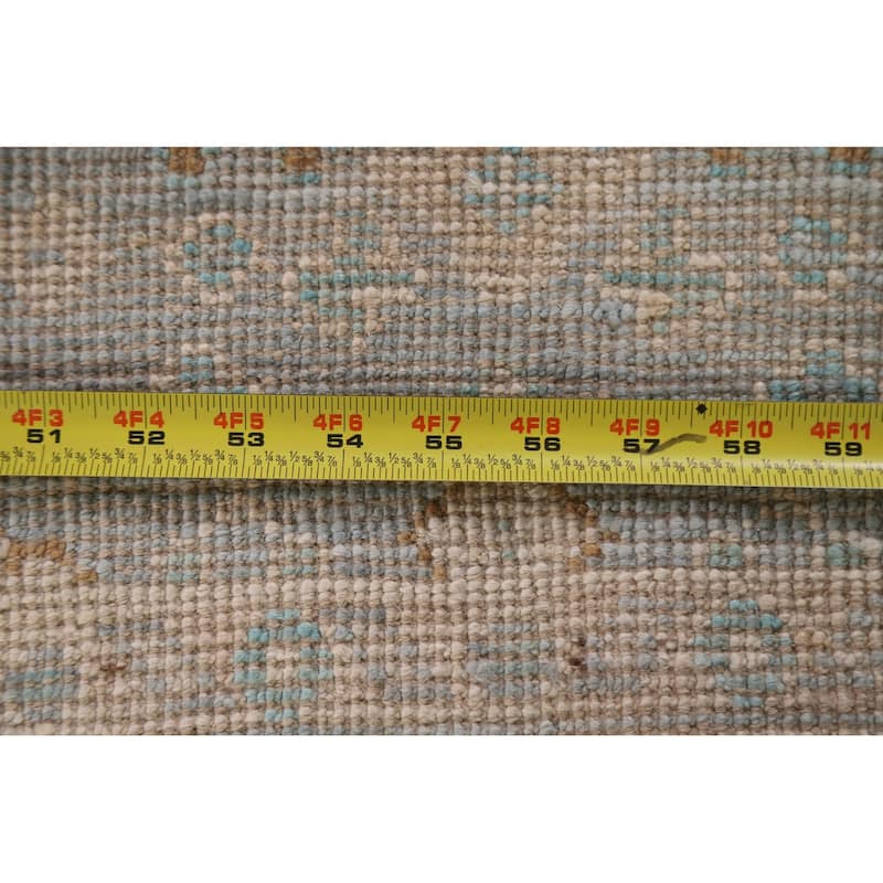 Hand Knotted Oriental 100% Wool Carpet Transitional Medallion Navy Blue & Blues Oushak Area Rug - 3' 0'' X 2' 0''