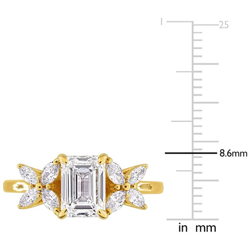 1 7/8ct TW Emerald Marquise-Cut Lab-Grown Diamond Engagement Ring in 14k Yellow Gold