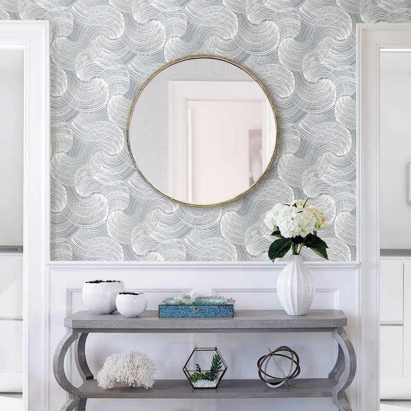 Scott Living Karson Slate Swirling Geometric Wallpaper