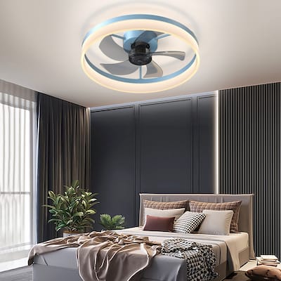 Ceiling Fans with Lights Dimmable LED Embedded installation of thin modern ceiling fans