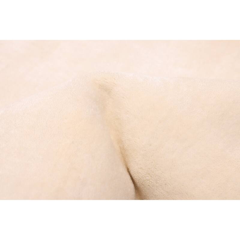 ECARPETGALLERY Hand Loomed Ananda White Viscose, Wool Rug - 8'0 x 10'0