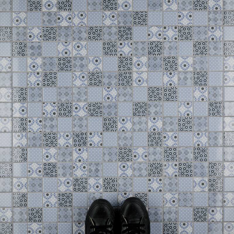 Merola Tile Classico 2" Square Blue 11-3/4" x 11-3/4" Porcelain Mosaic Floor and Wall Tile