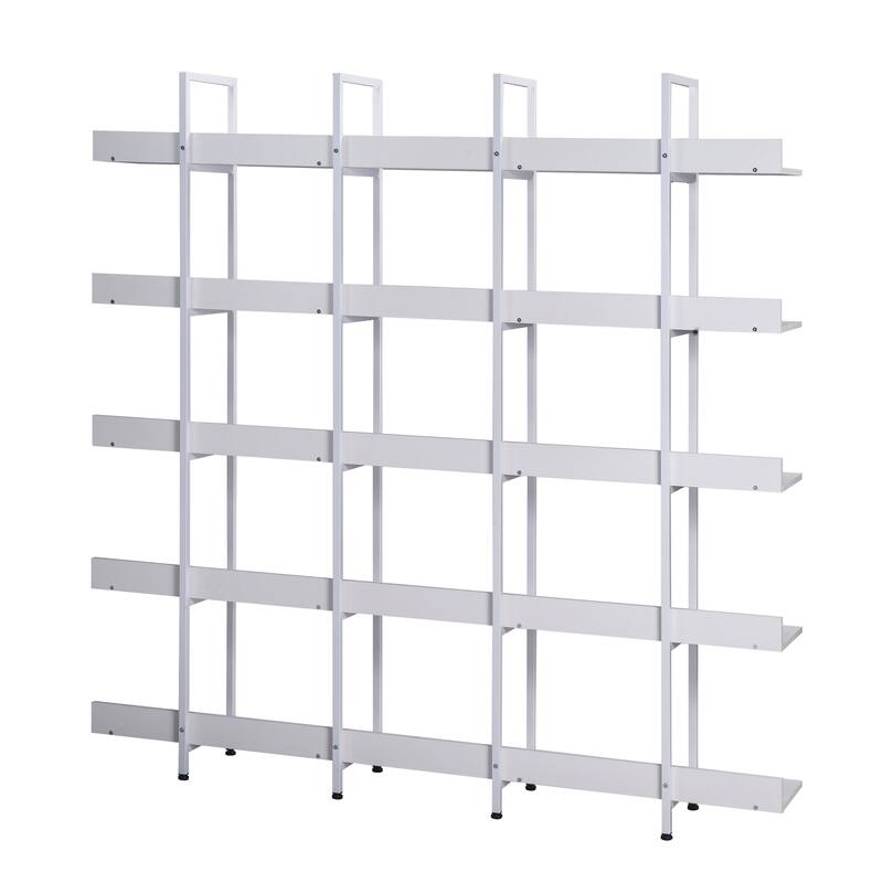 5 Tier Bookcase Home Office Open Bookshelf with Metal Frame - 70.90* 11.80 * 70.90