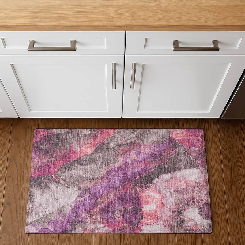 Premium Washable Super Soft Modern Chic Mayfield Rug - Blush - 1'8" x 2'6"