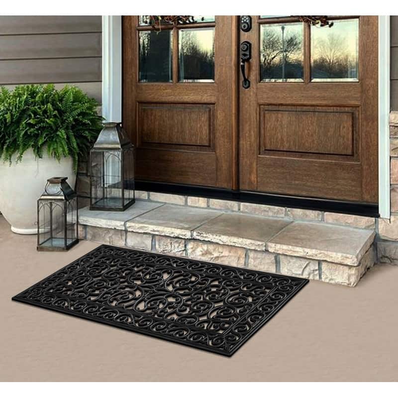 A1HC First Impression Natural Rubber Durable Attractive Entry Doormat